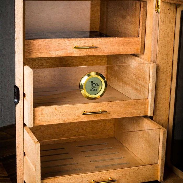 Малък кедров кабинет за до 150 пури със хидрометър и овлажнител