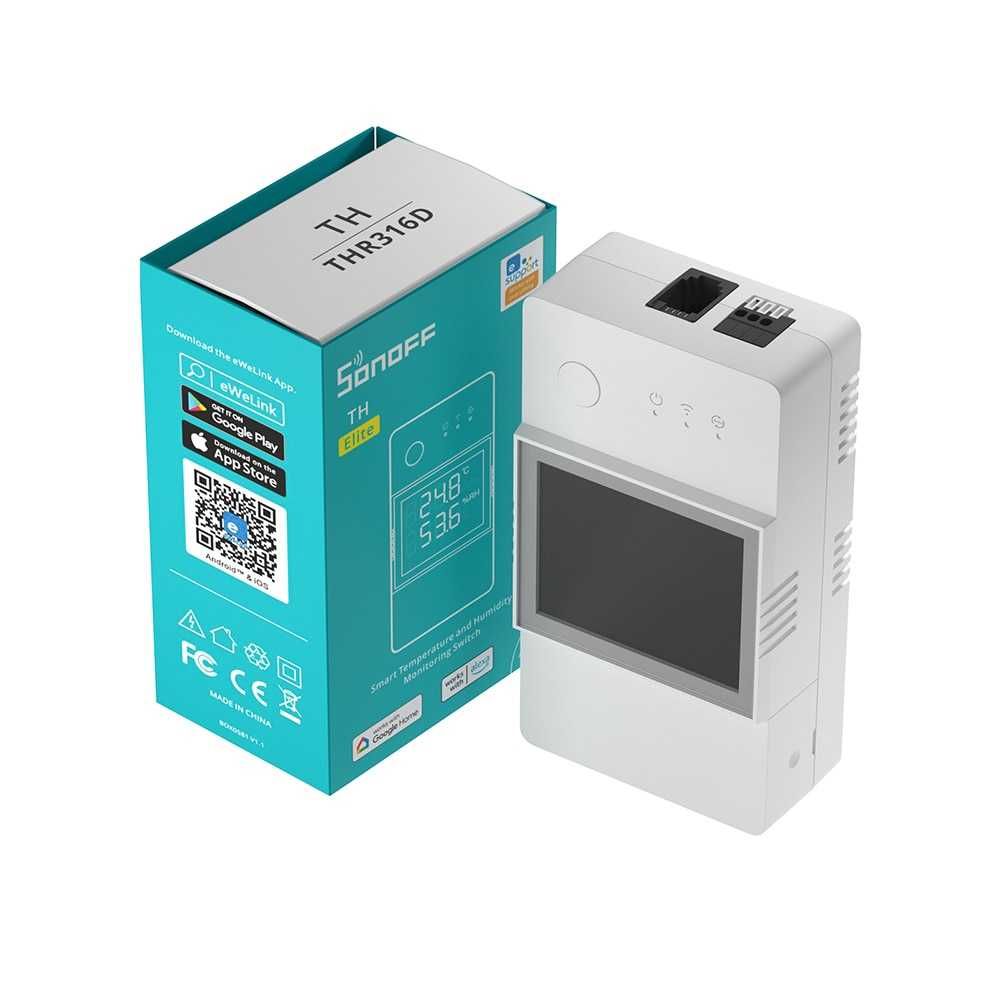 Sonoff TH Elite смарт WiFi прекъсвач отчитащ температура и влажност