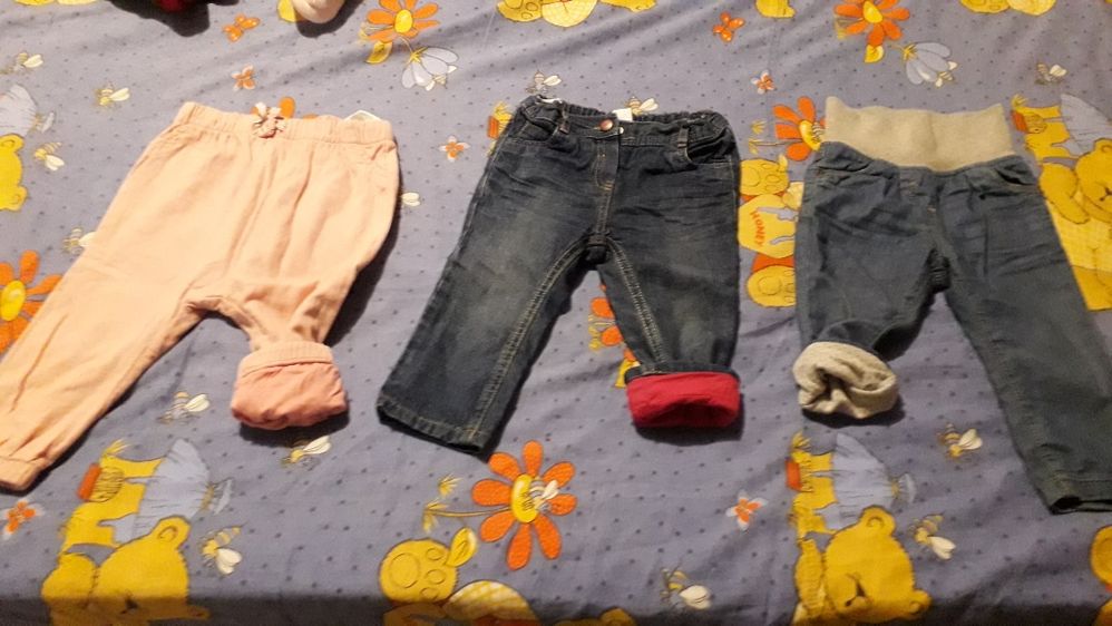 Pantaloni si blugi bebe cu captuseala toamna-iarna 74-86 cm