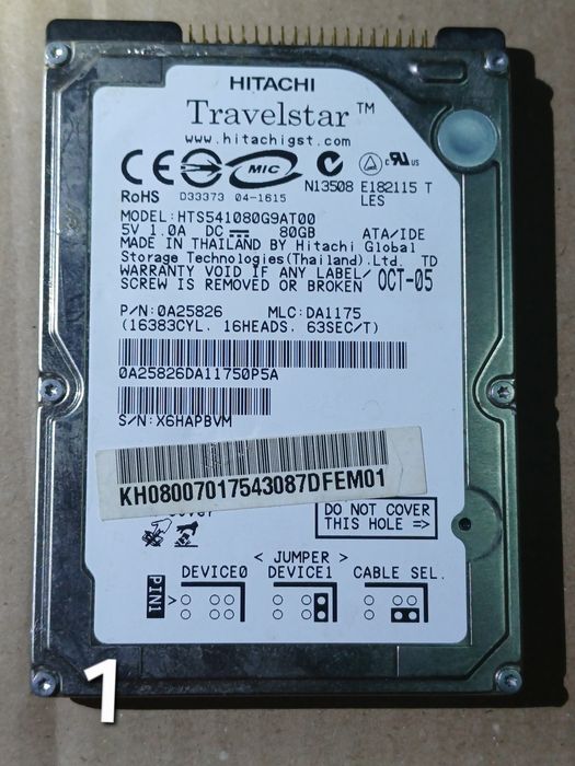 Hard hdd laptop IDE 2.5 in stare foarte buna. 
Diverse modele
Dupa ce