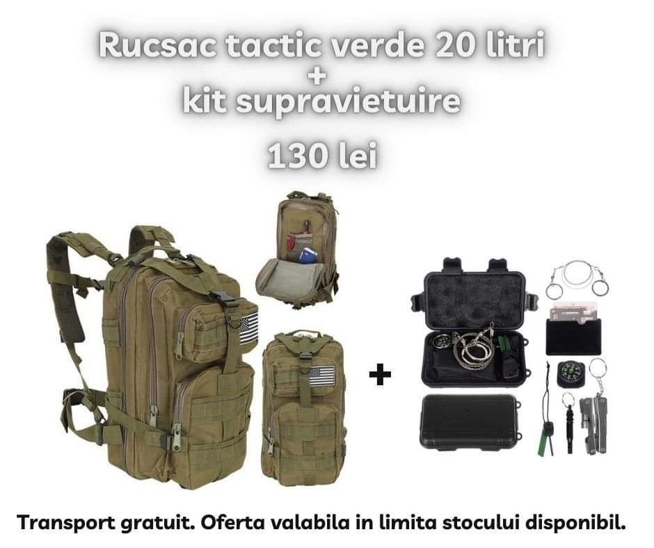 Set rucsac 20l si kit supravietuite