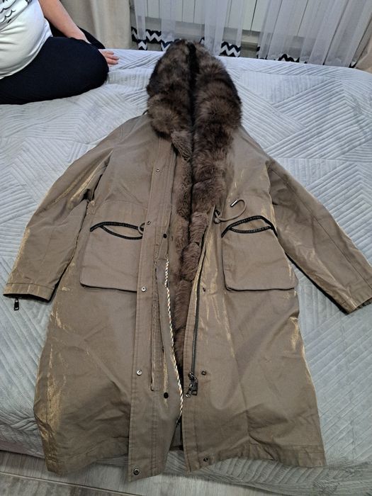Зимняя теплая парка с соболем