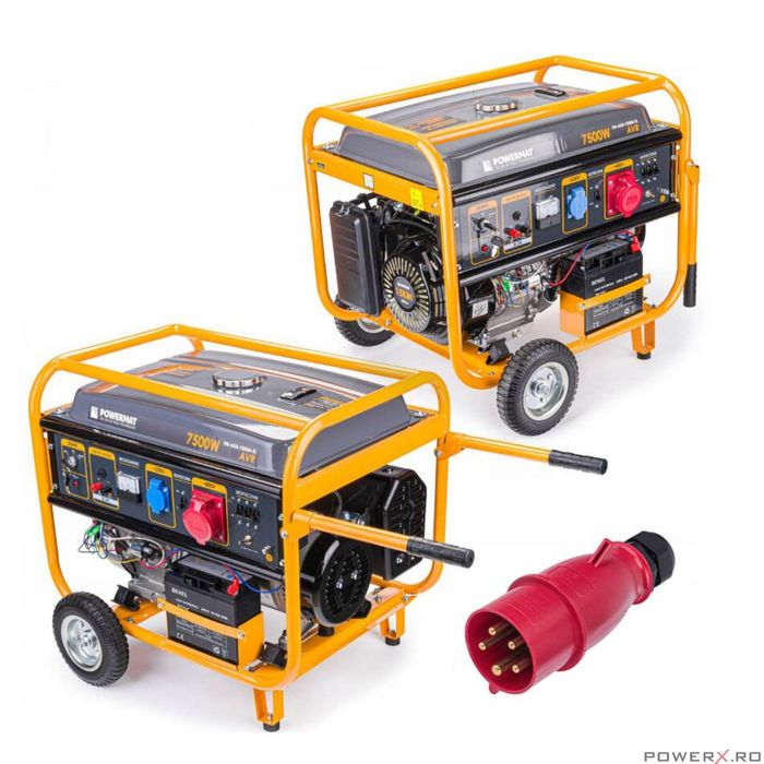 Generator curent electric 7500 W, 7.5 KW, 220 V, 380 V pornire la