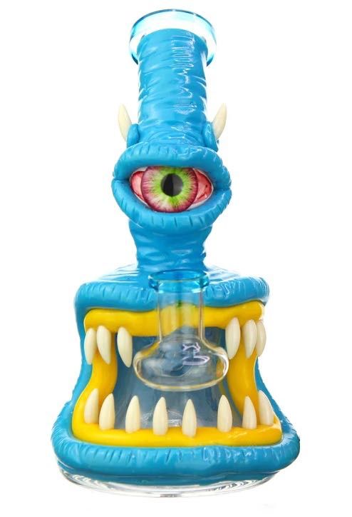 Bong tutun Monster Glass-Clay plante sau ulei - Pictat manual