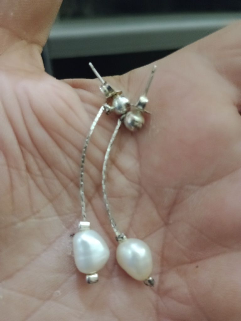 Cercei argint cu perle cultura