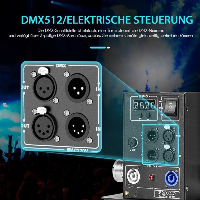 DMX Цифрова CO2 джет машина, машина за дим, професионален CO2 сценичен
