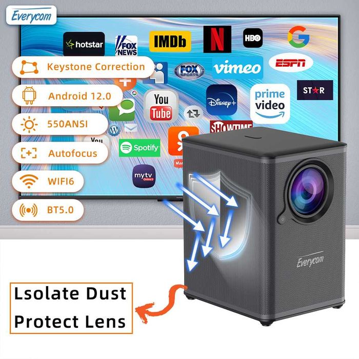 Компактный Смарт-Проектор с Яркостью 550 ANSI. Есть доставка