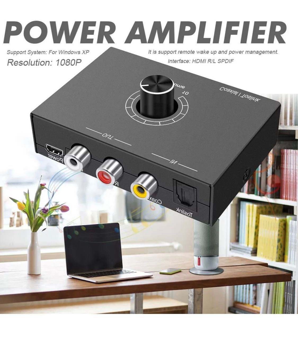 Convertor optic / coaxial to jack 3.5 rca cu amplificare sunet NOU