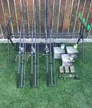 Set 3 Lansete 3,90m,3 Mulinete 10.000 Long Cast,Rod Pod,Senzori