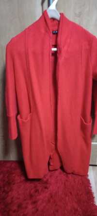 Palton roșu de lână potrivit pentru toamnă iarnă mărimea xs