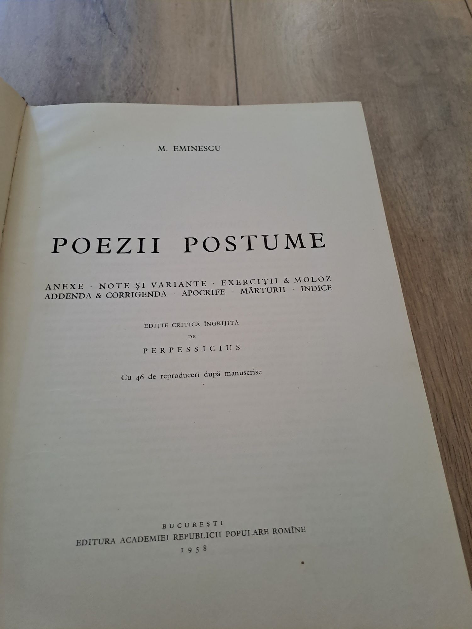 Mihai Eminescu, Opere, ediție critica ingrijita de Perpessicius,