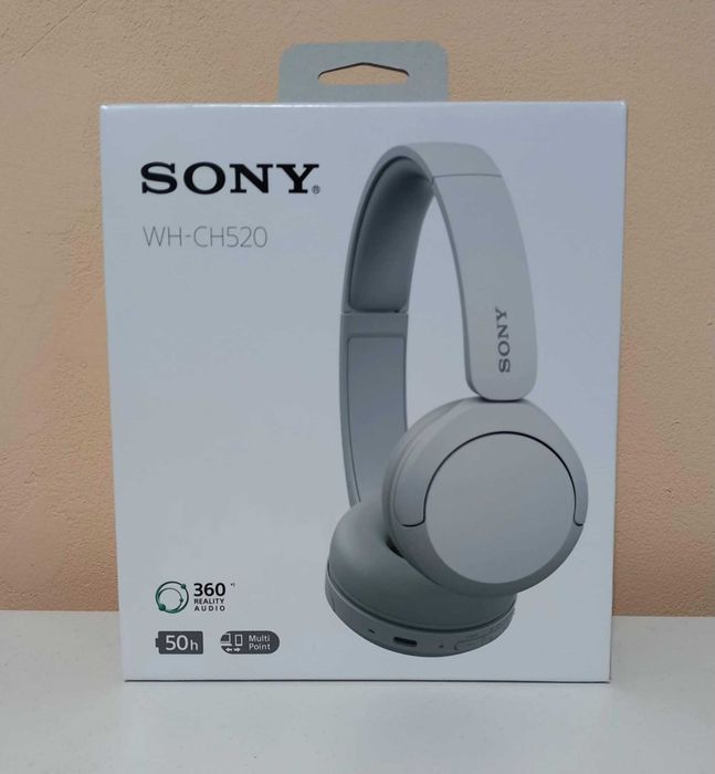 Безжични слушалки Sony - WH-CH520, Бели