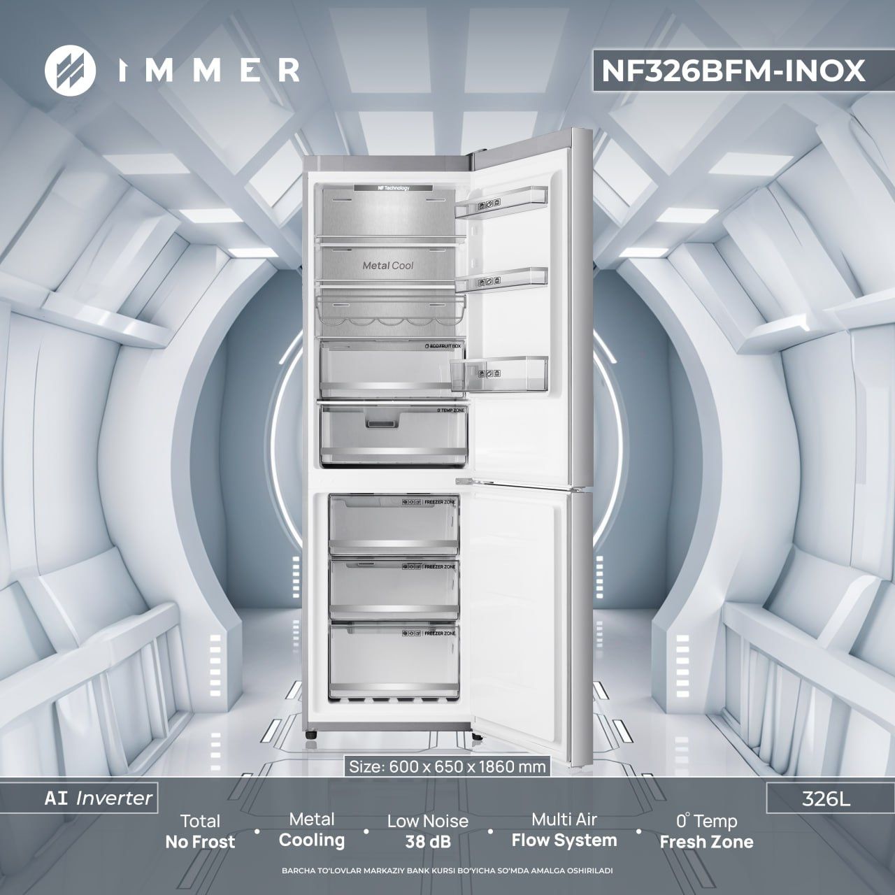 Холодильник Immer/326L/No frost/Ai Invertor/ доставка бесплатная