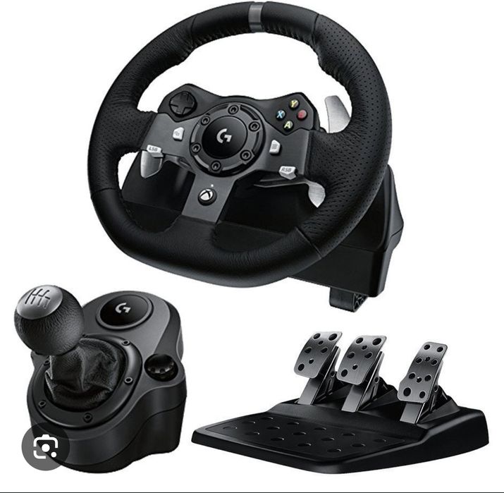 Vând volan cu pedale logitech g920 cu schimbător și cu scaun