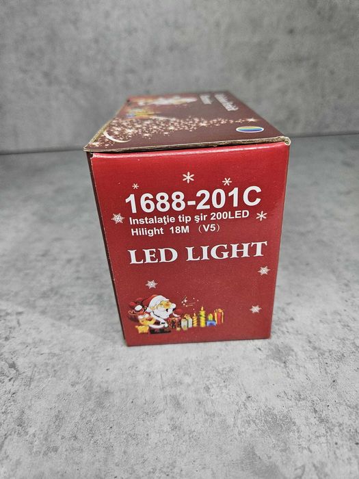 Instalație Luminoasă LED 200 LED, 18M, Multicolor, fir alb, 8 Funcții