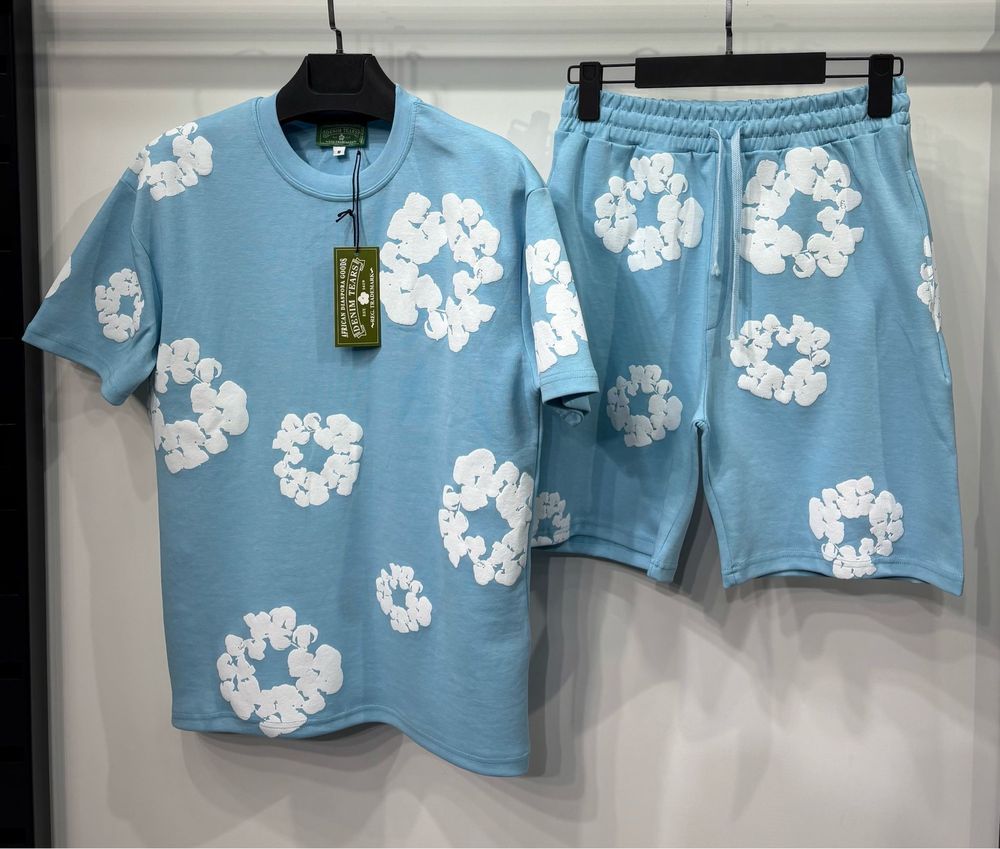 Denim Tears Летен Екип Тениска Къси Панталони 10 цвята