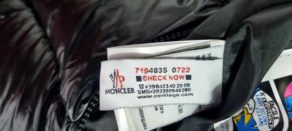 Geacă Moncler Maya Navy Blue/Black DIST Tag,QR Code