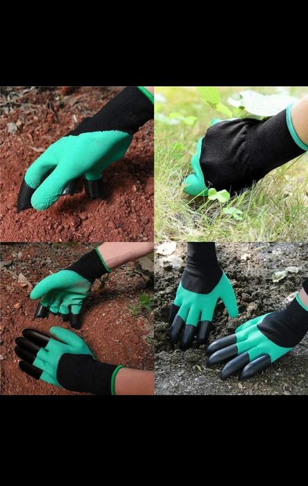 Пластиковые садовые перчатки с когтями