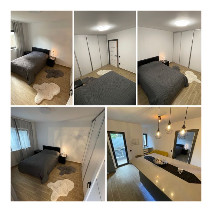 Apartament modern 2 camere Apahida parter bloc nou cu parcare si curte