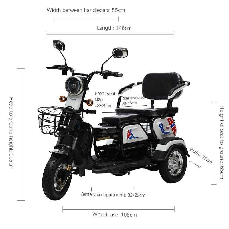 Tricicleta electrica mobilitate FARA PERMIS dizabilitati, adulti !-30%