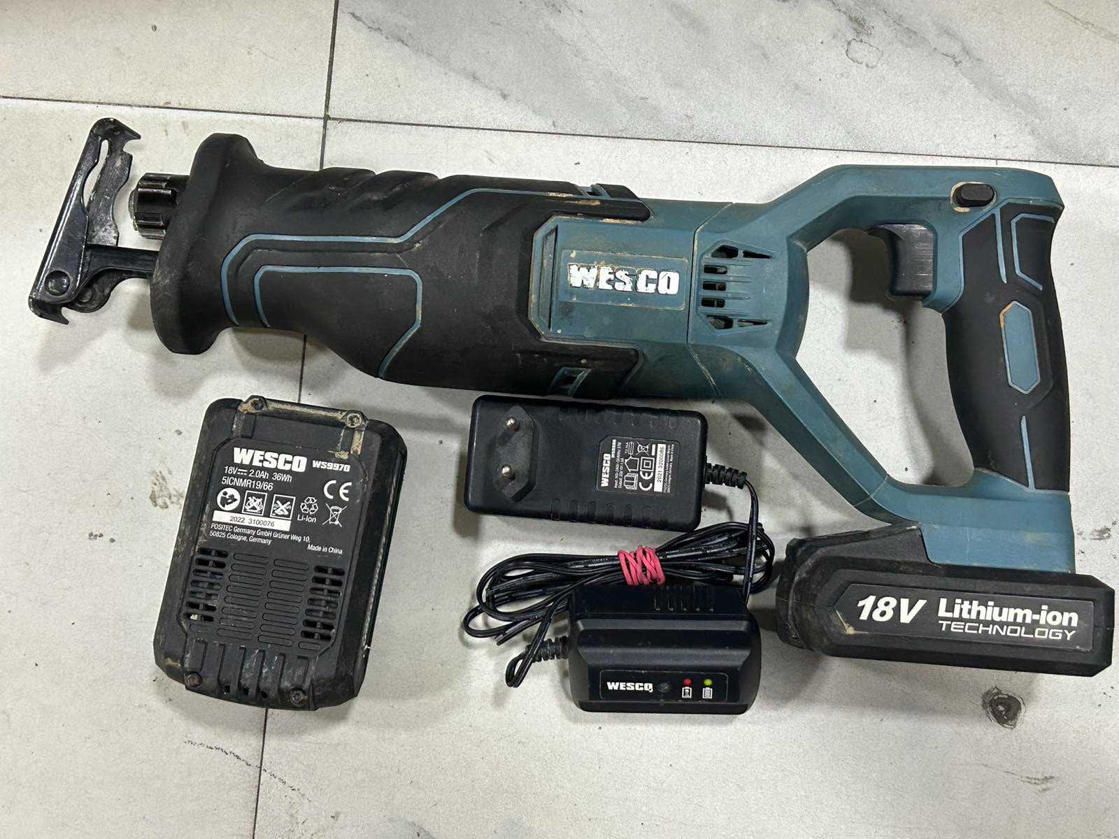 Акумулаторен саблен трион Wesco WS2947 18 V 1.5 Ah с батерия и зарядно