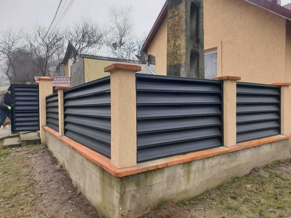 Constructii garduri din panou tip jaluzele, sipca metalica, tabla, BCA