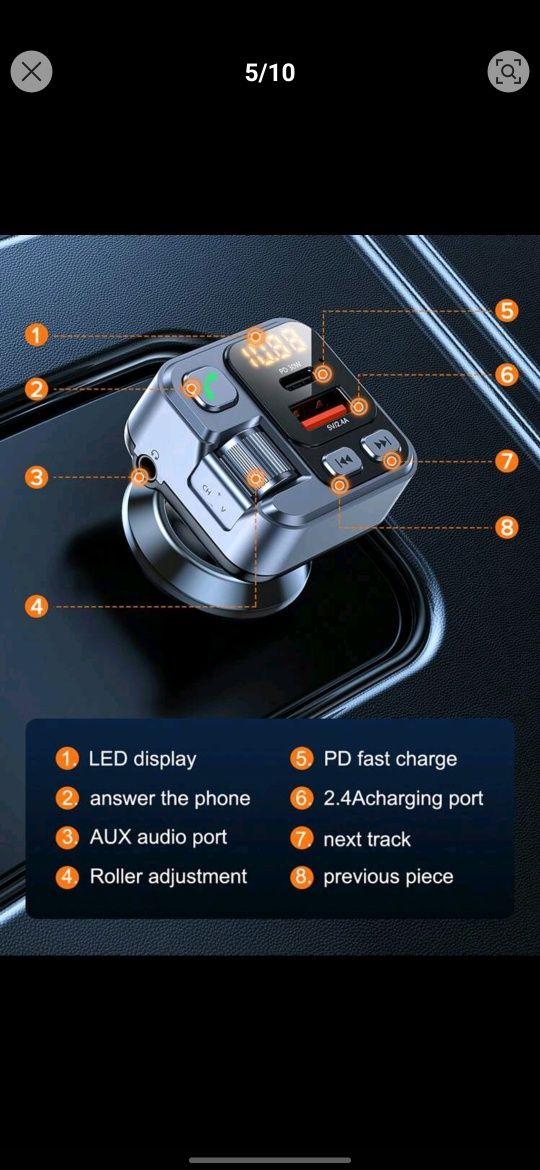 Modulator FM cu Bluetooth/Incarcator auto