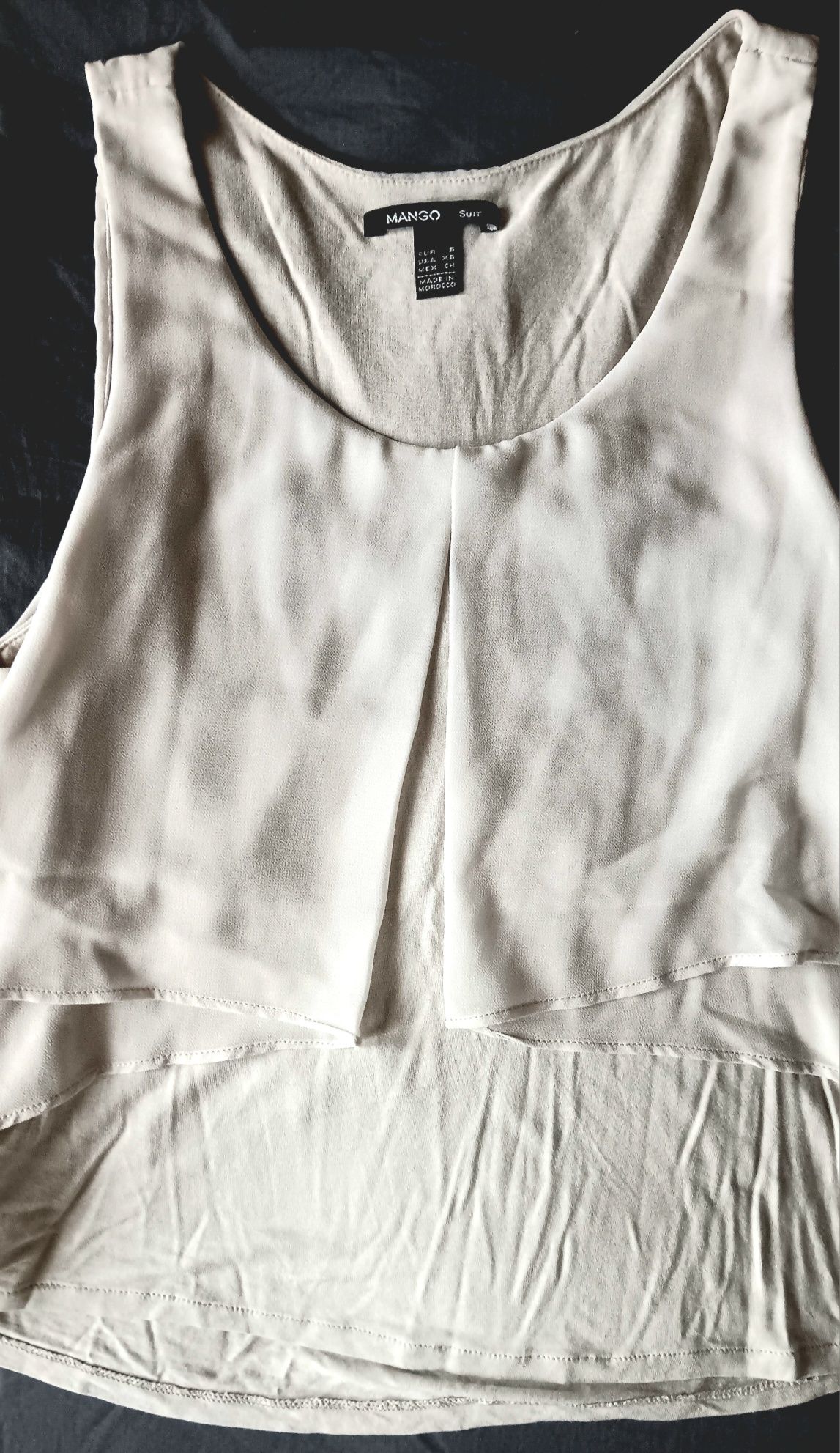 Bluza Mango Fara Maneca Bej, S