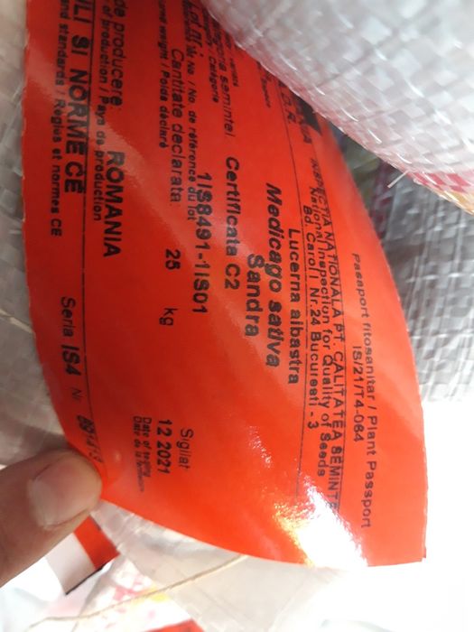 Seminte/ Samanta Lucerna Certificata Sandra, Madalina, Dobrogea, Mihae