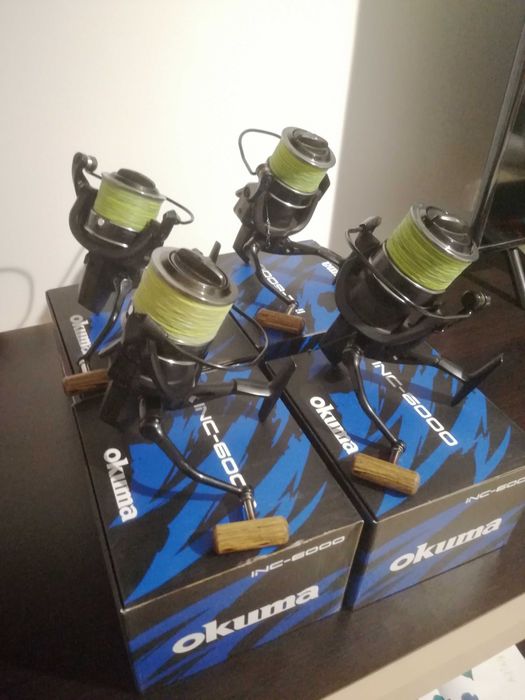 4 Mulinete impecabile Okuma Inception 6000 echipate cu fir de 0.28