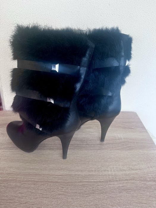 Cizme damă nr. 37-38 – piele naturală, cu blăniță