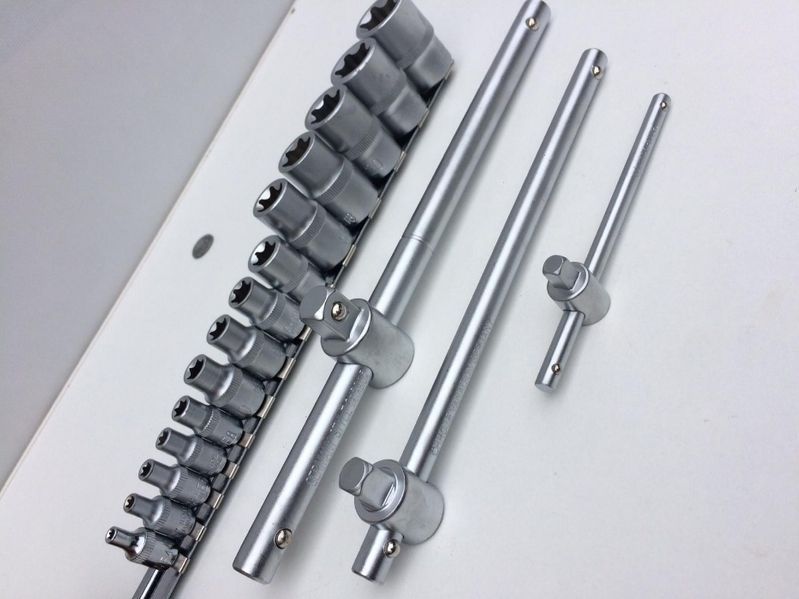 Trusa tubulare e-uri 1/4 3/8 1/2 " 17 piese