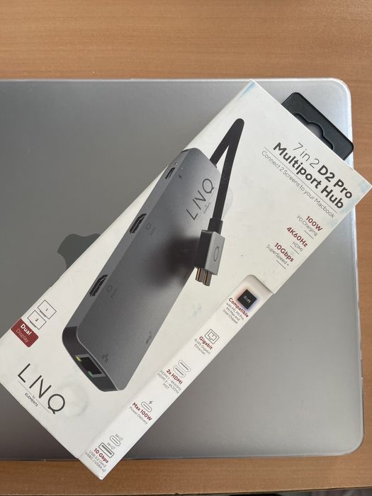 Hub LINQ 7in2 за Macbook M1 / два дисплея 4К /2х HDMI