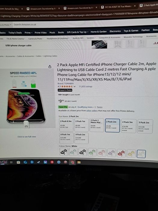 Cablu încărcare iPhone, de 2m,noi,sigilate