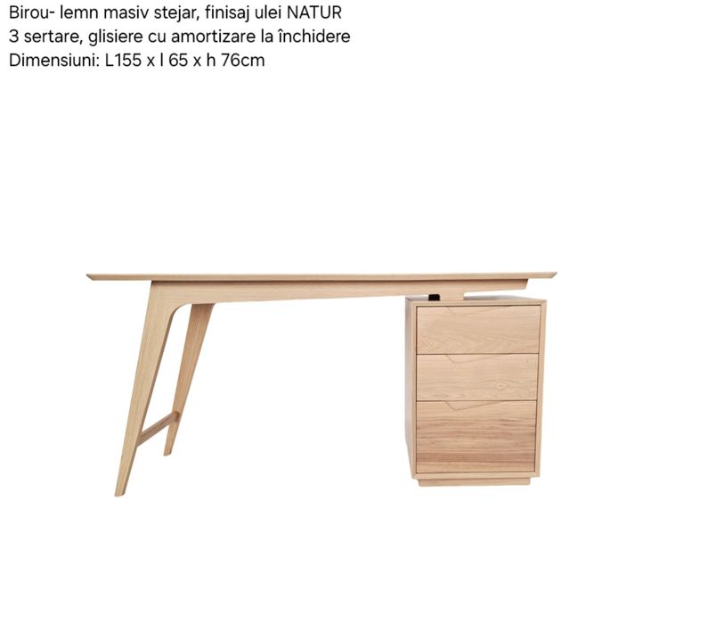 Birou lemn masiv stejar