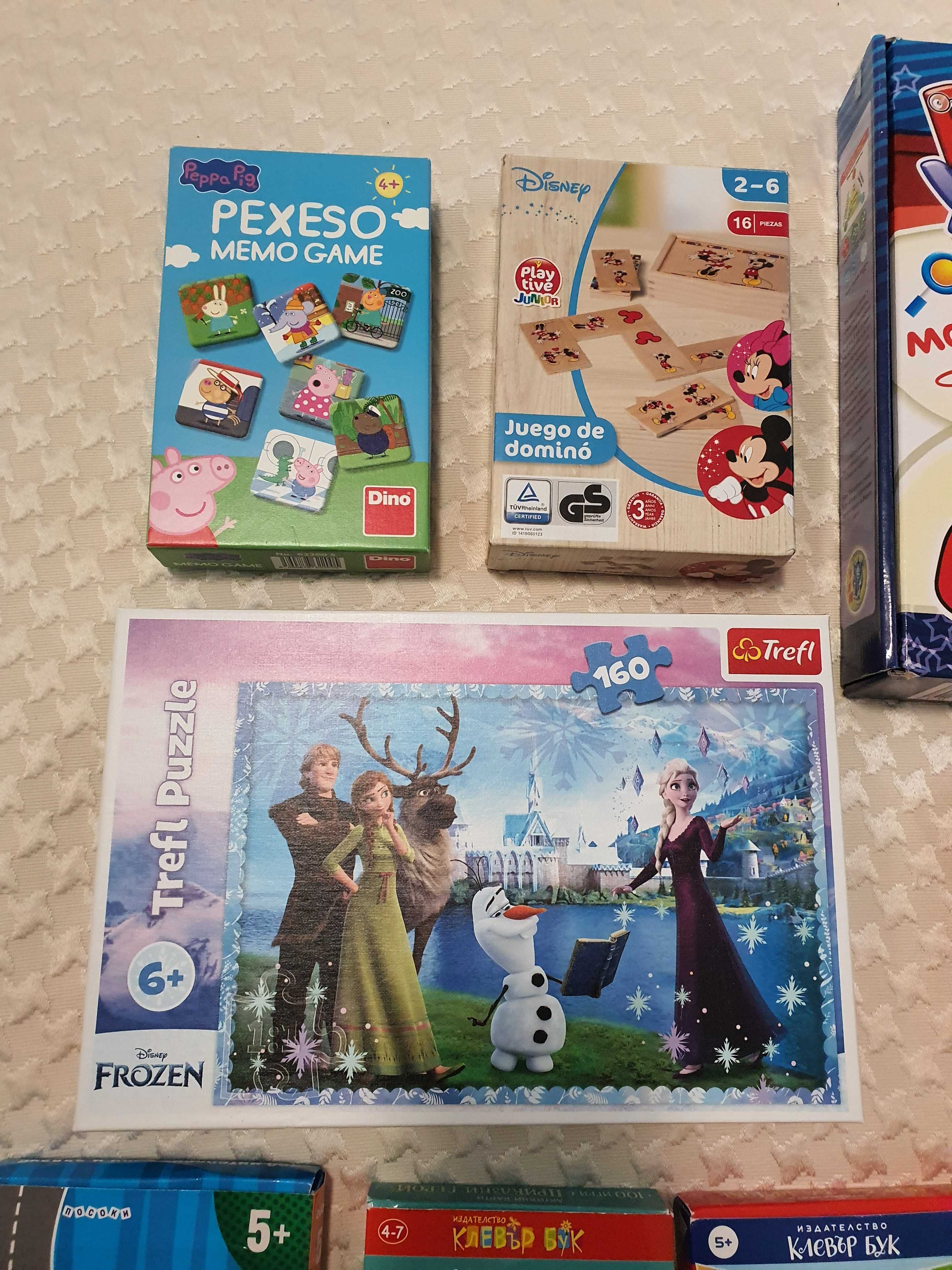 Детски игри, пъзели,изтриваеми карти, мемори карти с Мики Маус и Пепа