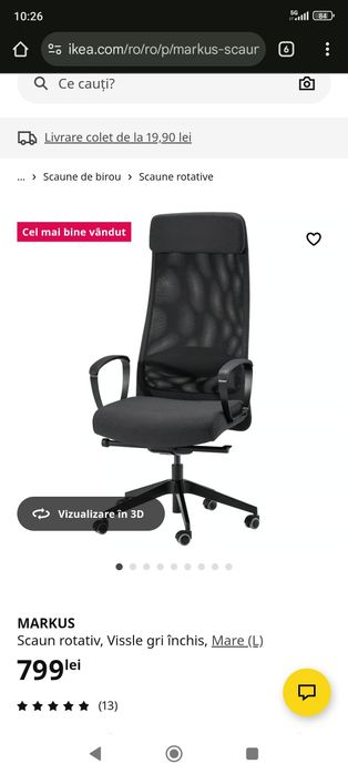 Scaun de birou model Markus IKEA marime L