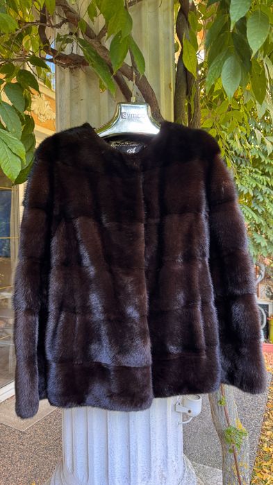 #83 Палто от норка 4 в1.Кафяв.Естествен косъм.Визон.Яке.Елек.
