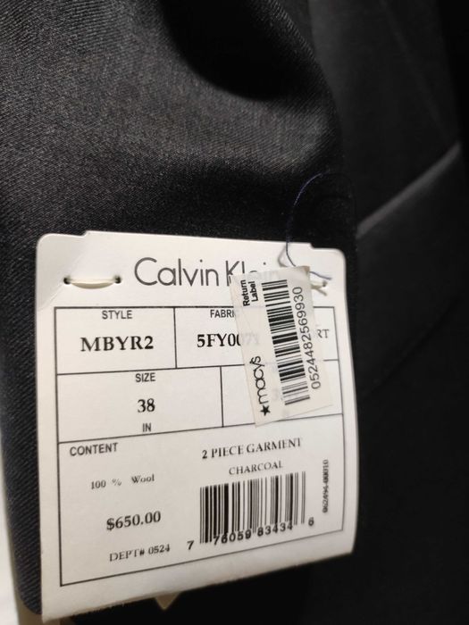 Costum Calvin Klein extreme slim fit wool charcoal