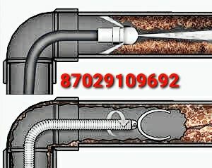 Прочистка канализации, очистка труб унитазов, чистка кухни,