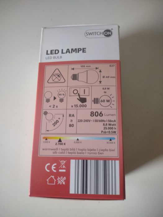 Bec cu leduri cu senzor de lumina.