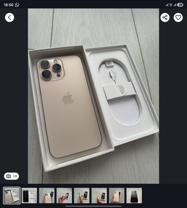 iPhone 16 Pro Max 256 GB Rose Gold Garantie 05.2026 Cicluri 98
