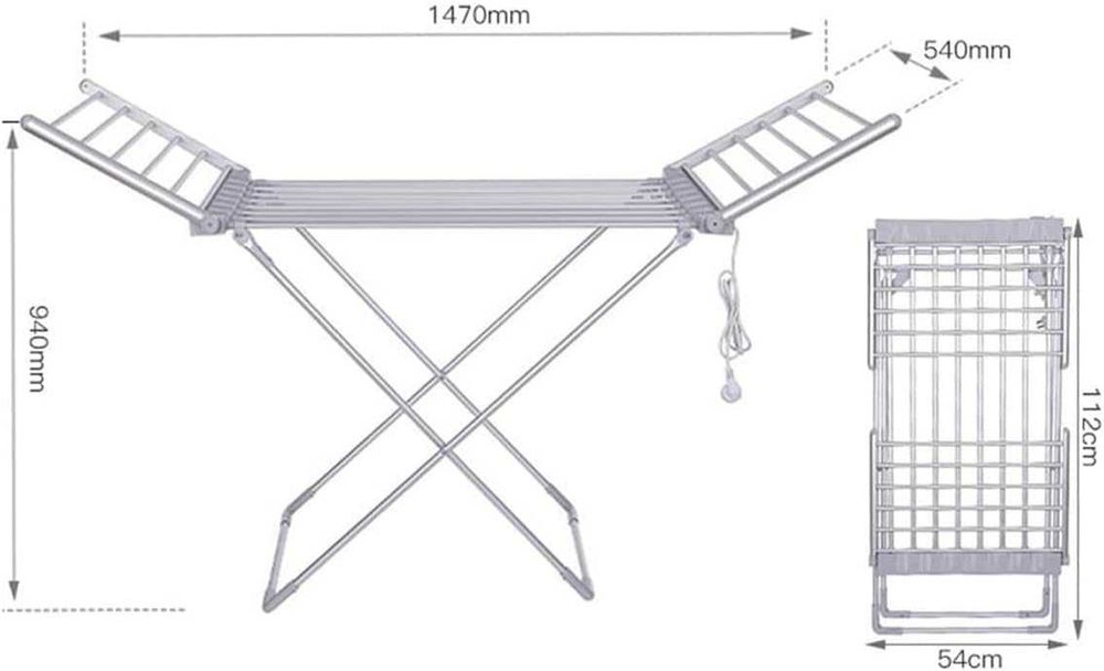 электрическая сушилка для белья, Складная, Нагревается от 45° до 55°