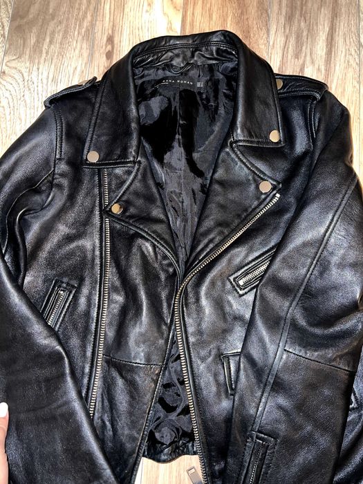 Дамско кожено яке - ZARA. Естествена кожа.