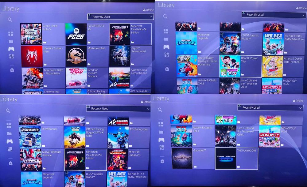 Jocuri PS4+PS4 Modat cu FC 26, GTA V cu Mod Menu, Spiderman, Minecraft