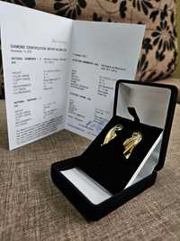 Златни обеци със сапфири и диаманти