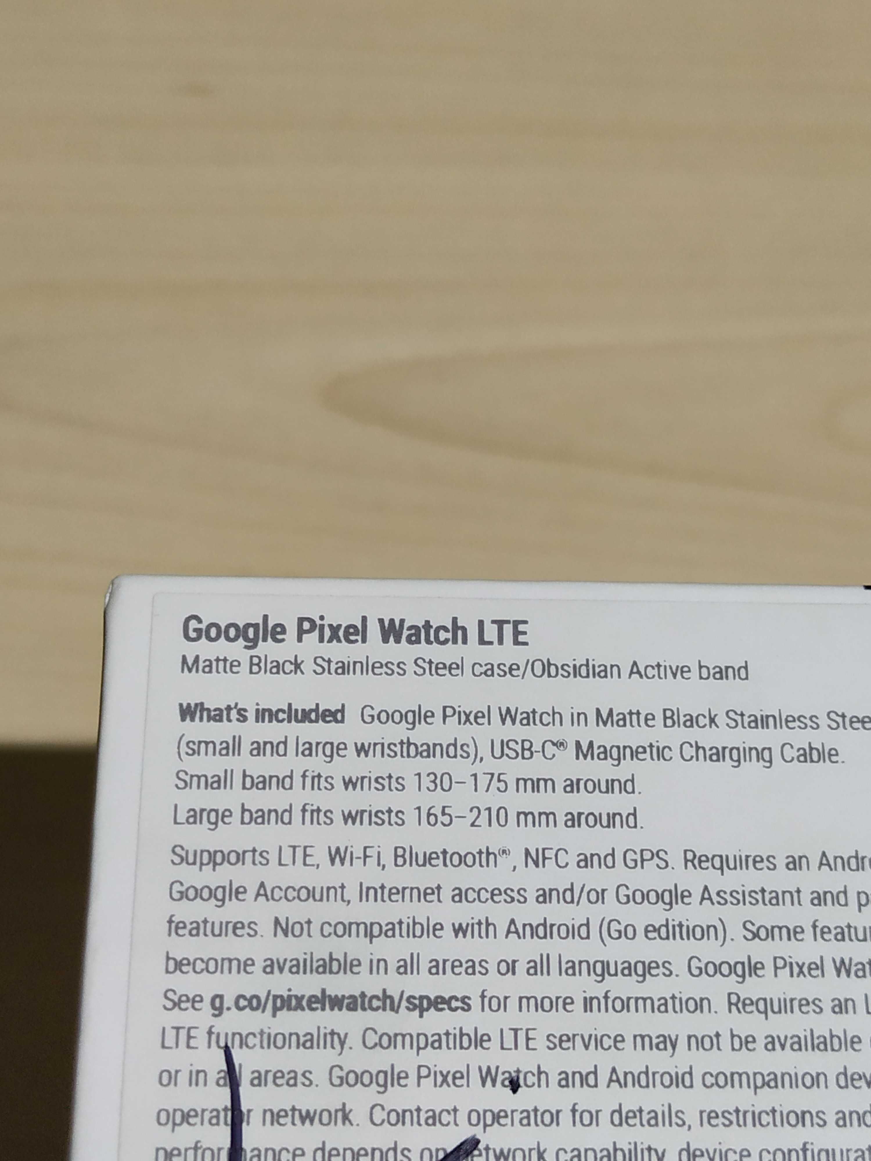 Google Pixel Watch LTE Matte Black Stainless Steel case Obsidian NOU