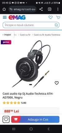 Casti audio tip Dj Audio-Technica ATH-AD700X, Negru (sigilate)