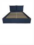 Vand Pat Nou Tapitat Catifea Bleu 200x160 cu spatiu depoItare- 950 Lei