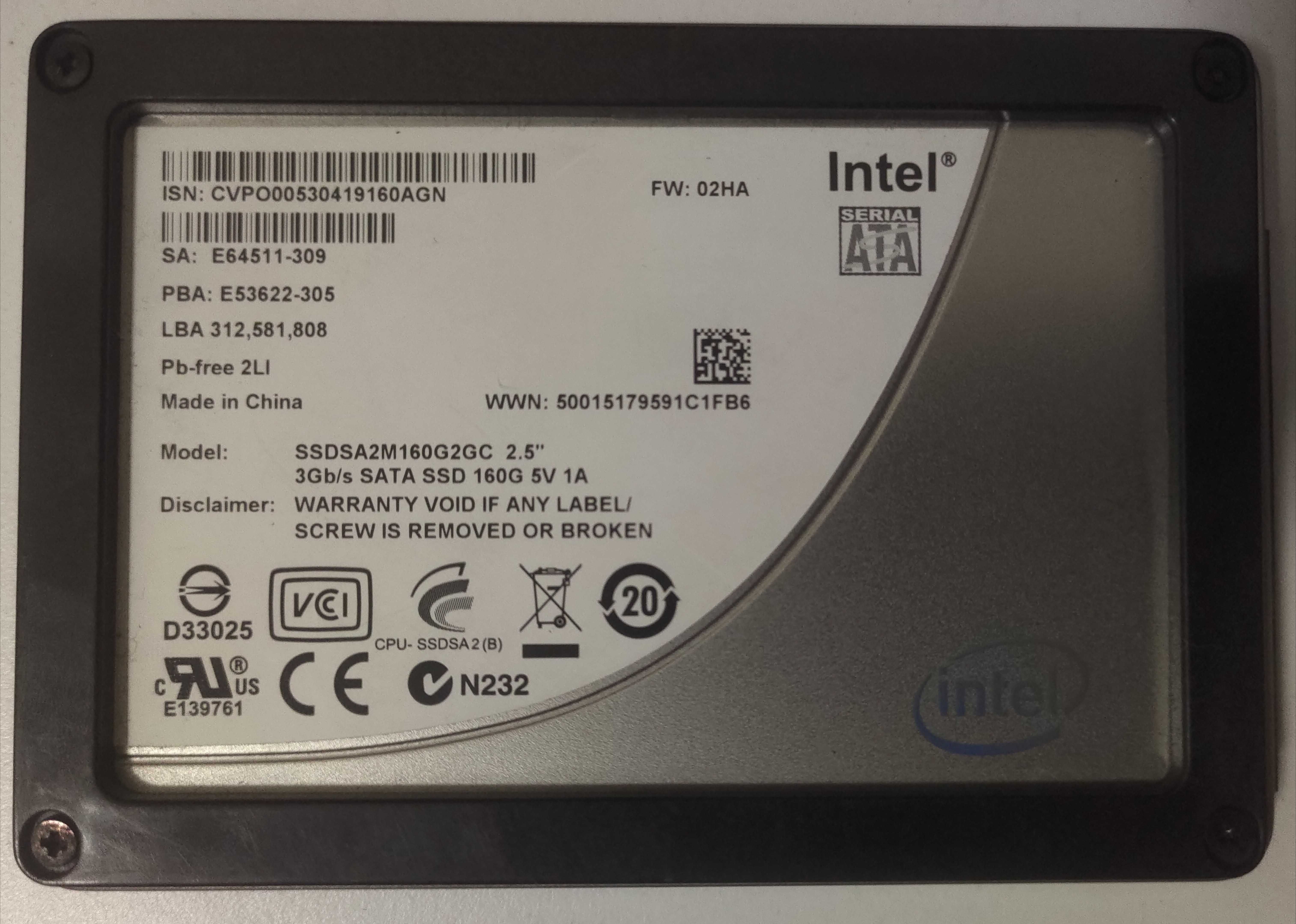 Intel SSD 160GB SATA